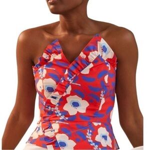 HUTCH by Anthropologie Floral Print Corset Top, Size 4.